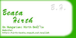 beata hirth business card